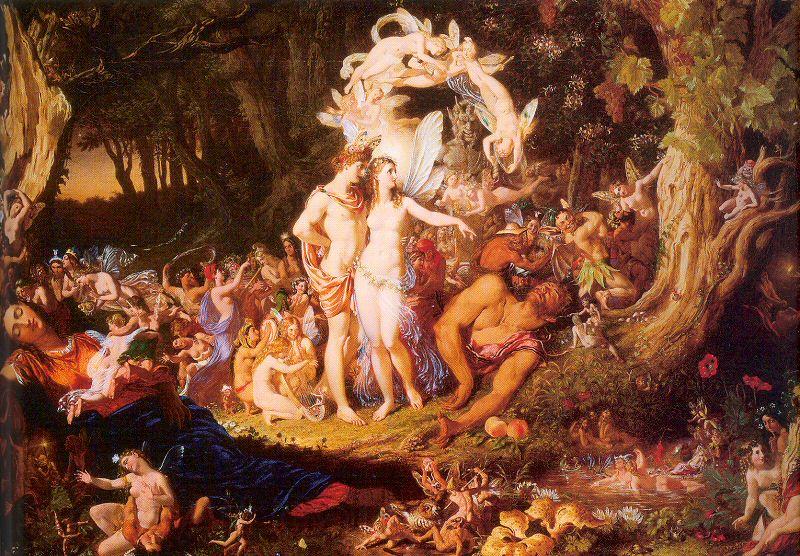 Paton, Sir Joseph Noel The Reconciliation of Oberon and Titania Spain oil painting art